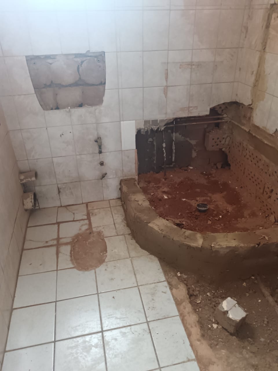 Custom Built-in Shower Base Construction Masonry
